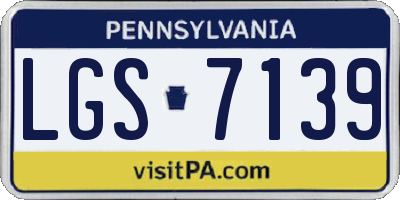PA license plate LGS7139