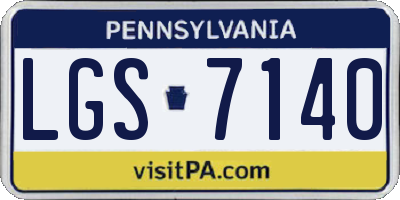 PA license plate LGS7140