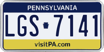 PA license plate LGS7141