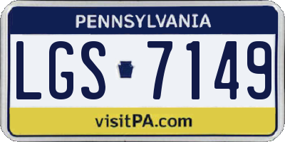 PA license plate LGS7149