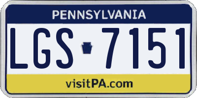 PA license plate LGS7151