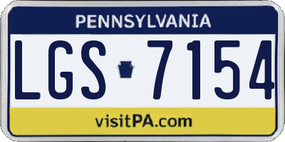 PA license plate LGS7154