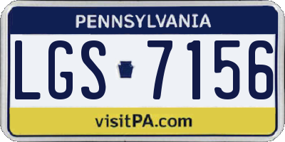 PA license plate LGS7156