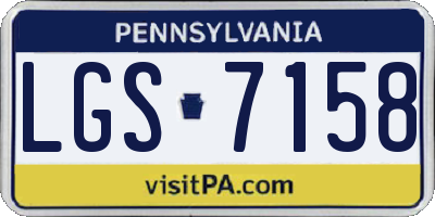 PA license plate LGS7158