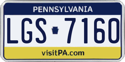 PA license plate LGS7160