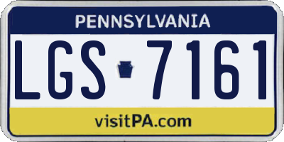 PA license plate LGS7161