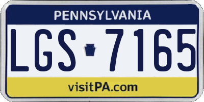 PA license plate LGS7165