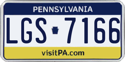 PA license plate LGS7166