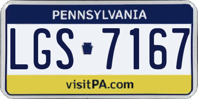 PA license plate LGS7167