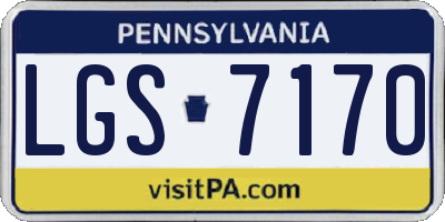 PA license plate LGS7170