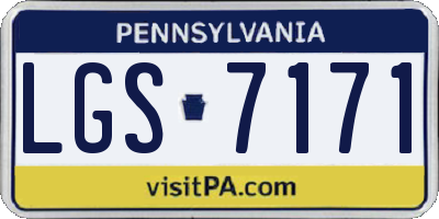 PA license plate LGS7171