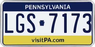 PA license plate LGS7173