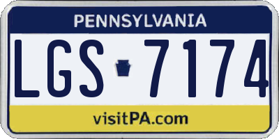 PA license plate LGS7174