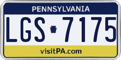 PA license plate LGS7175