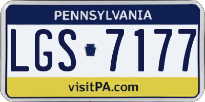 PA license plate LGS7177