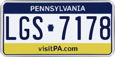 PA license plate LGS7178