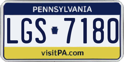 PA license plate LGS7180