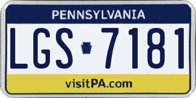 PA license plate LGS7181
