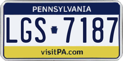 PA license plate LGS7187