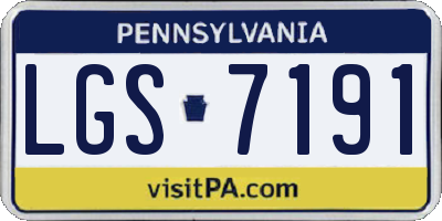 PA license plate LGS7191