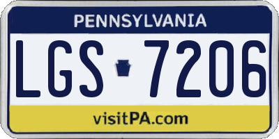 PA license plate LGS7206