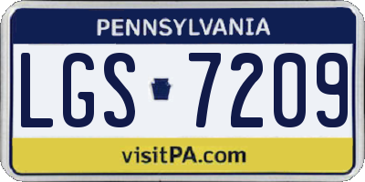 PA license plate LGS7209