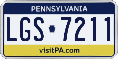 PA license plate LGS7211