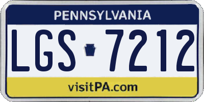 PA license plate LGS7212