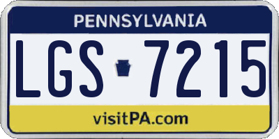 PA license plate LGS7215