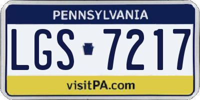 PA license plate LGS7217