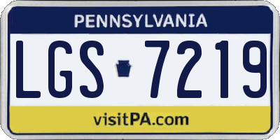 PA license plate LGS7219
