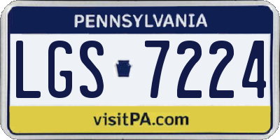PA license plate LGS7224