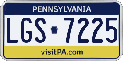 PA license plate LGS7225