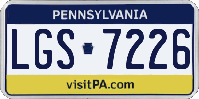 PA license plate LGS7226