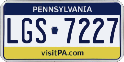 PA license plate LGS7227