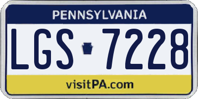 PA license plate LGS7228