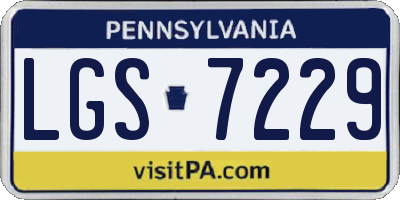 PA license plate LGS7229