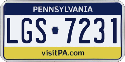 PA license plate LGS7231