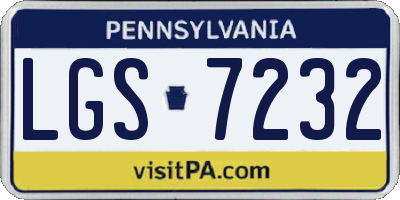 PA license plate LGS7232