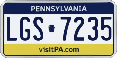 PA license plate LGS7235