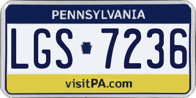 PA license plate LGS7236