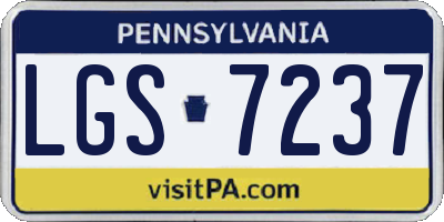 PA license plate LGS7237