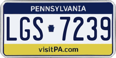 PA license plate LGS7239