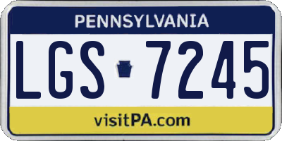 PA license plate LGS7245
