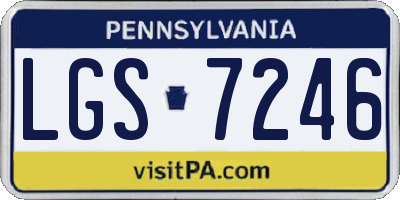 PA license plate LGS7246