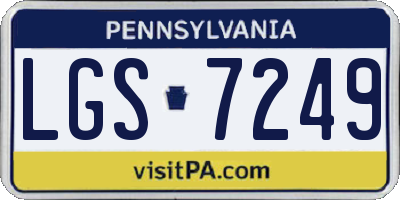 PA license plate LGS7249