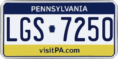 PA license plate LGS7250