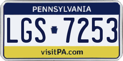 PA license plate LGS7253