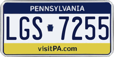 PA license plate LGS7255