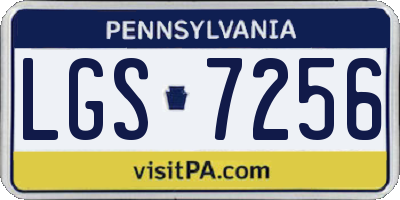 PA license plate LGS7256